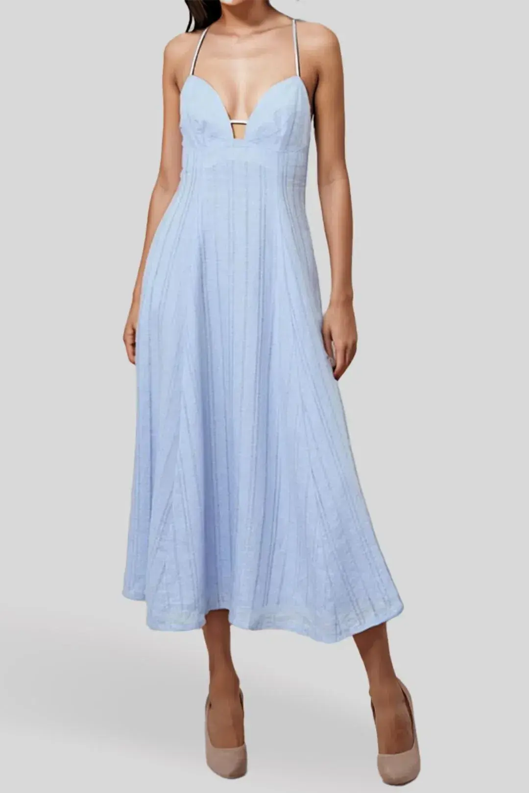 Viktoria and Woods Ursula Midi Dress Sky Blue Size 14 - Image 1