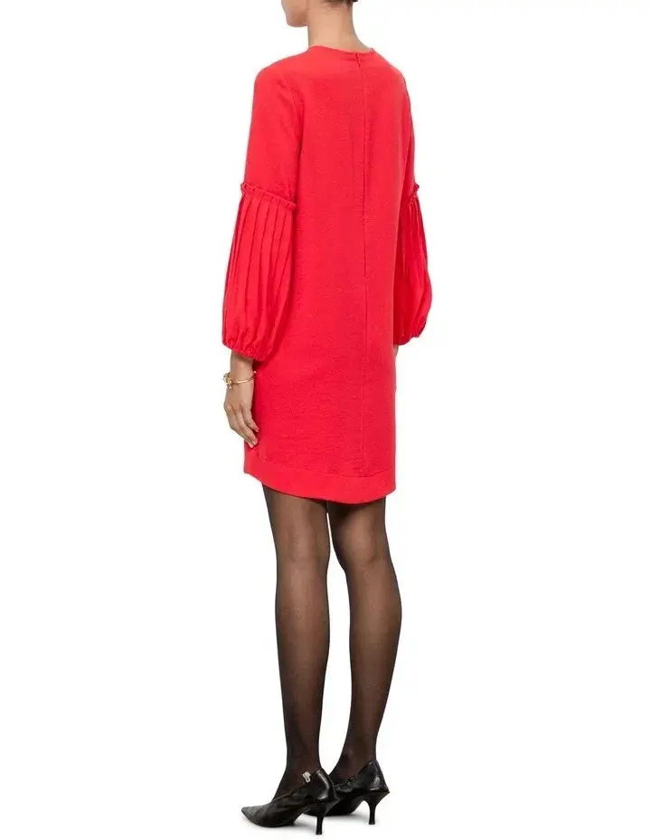 Veronika Maine Double Crepe Shift Mini Dress Red Size 14 - Image 3