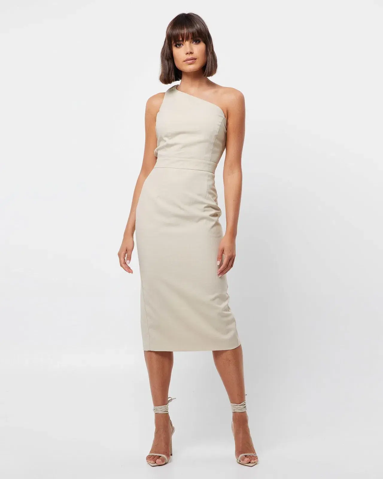 Mossman Spectrum Midi Dress Natural Size 8 - Image 1
