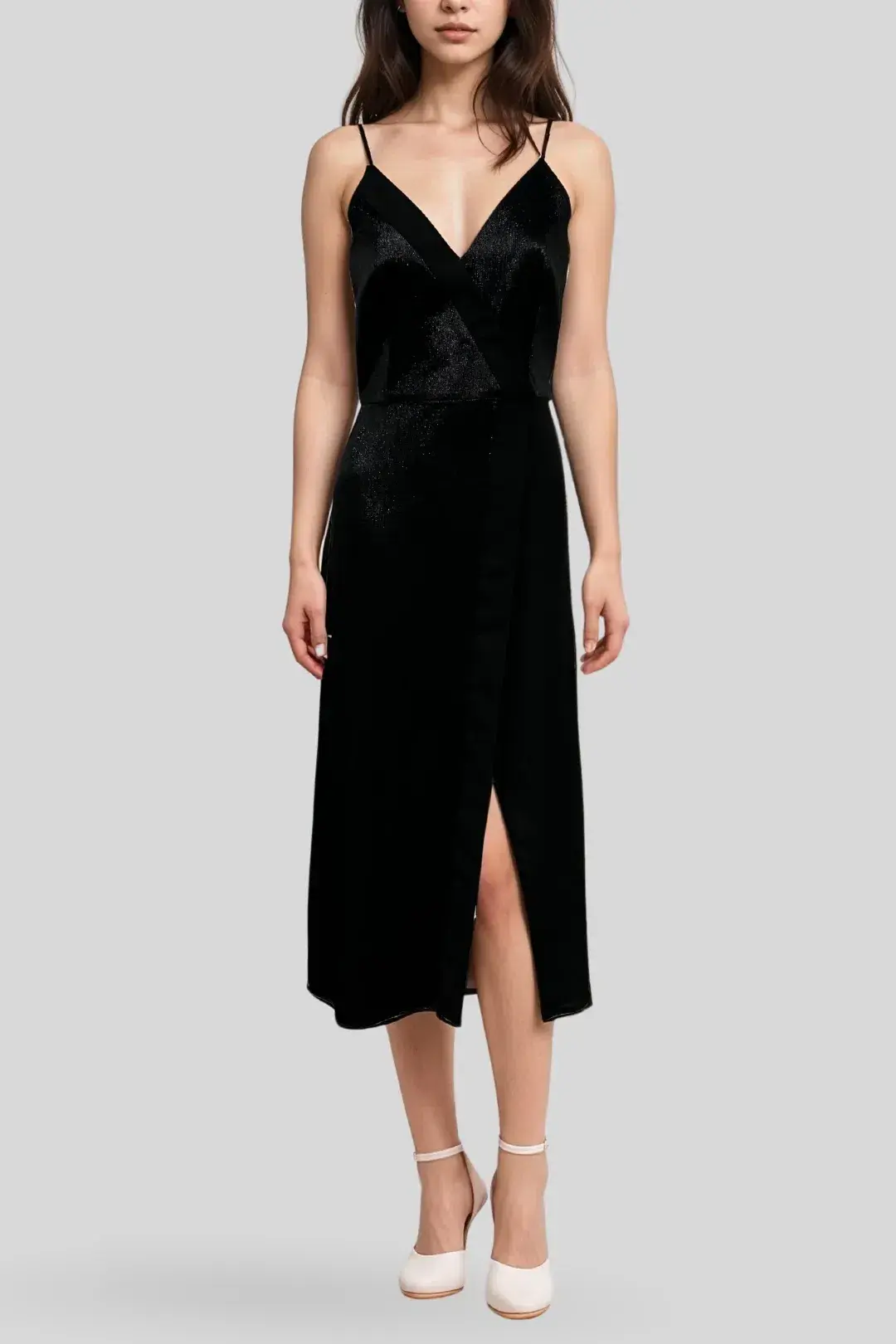 Ginger & Smart Spaghetti Strap Midi Dress Black Size AU 10 - Image 1