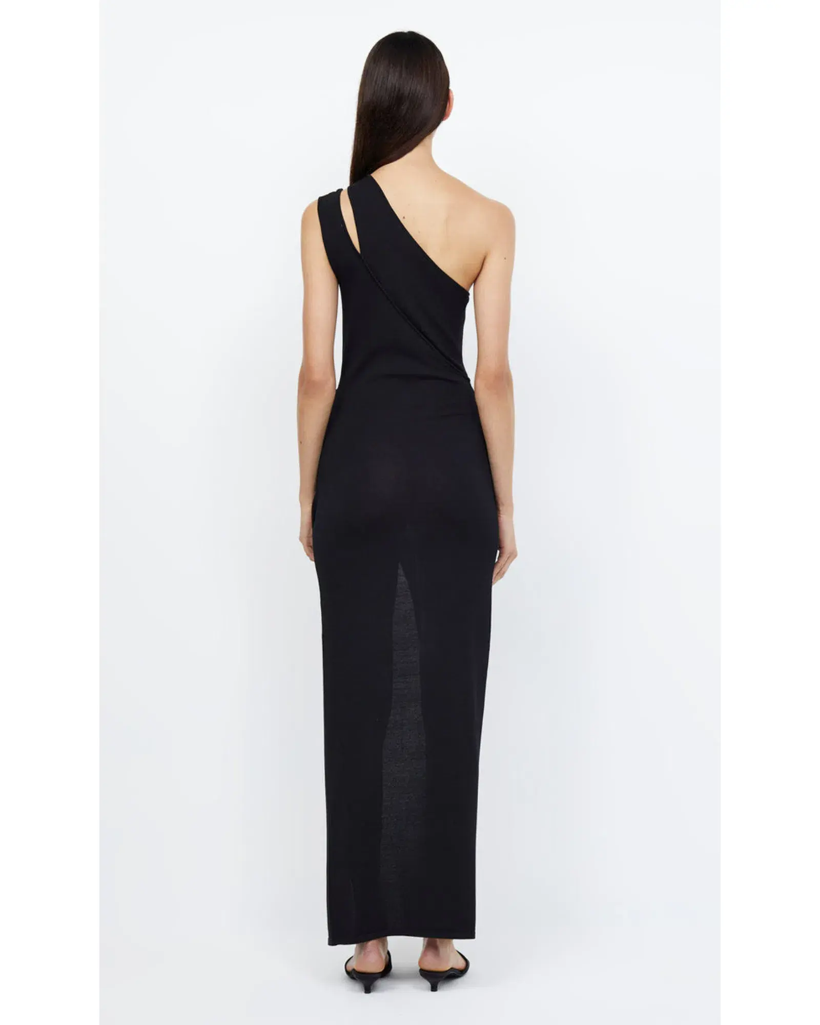 Bec & Bridge Mira Asym Knit Maxi Dress in Black Size AU 6 - Image 3