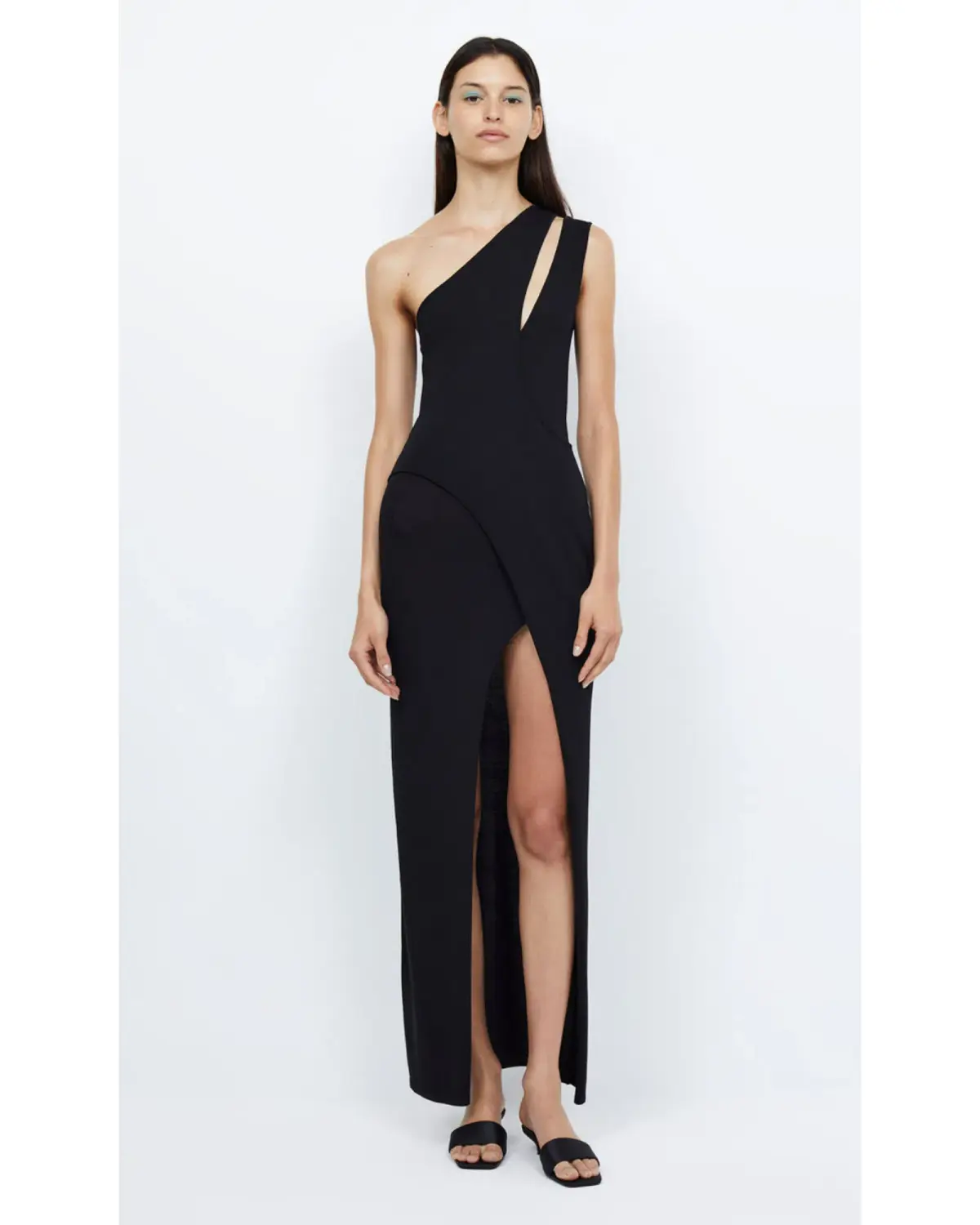 Bec & Bridge Mira Asym Knit Maxi Dress in Black Size AU 6 - Image 1