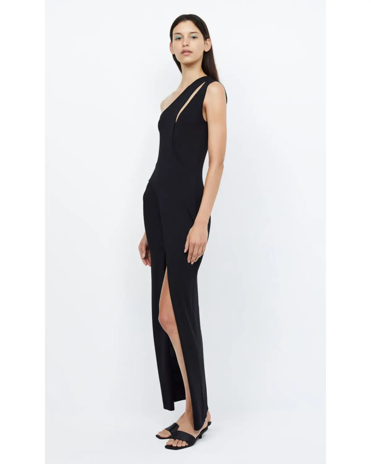Bec & Bridge Mira Asym Knit Maxi Dress in Black Size AU 6 - Image 2