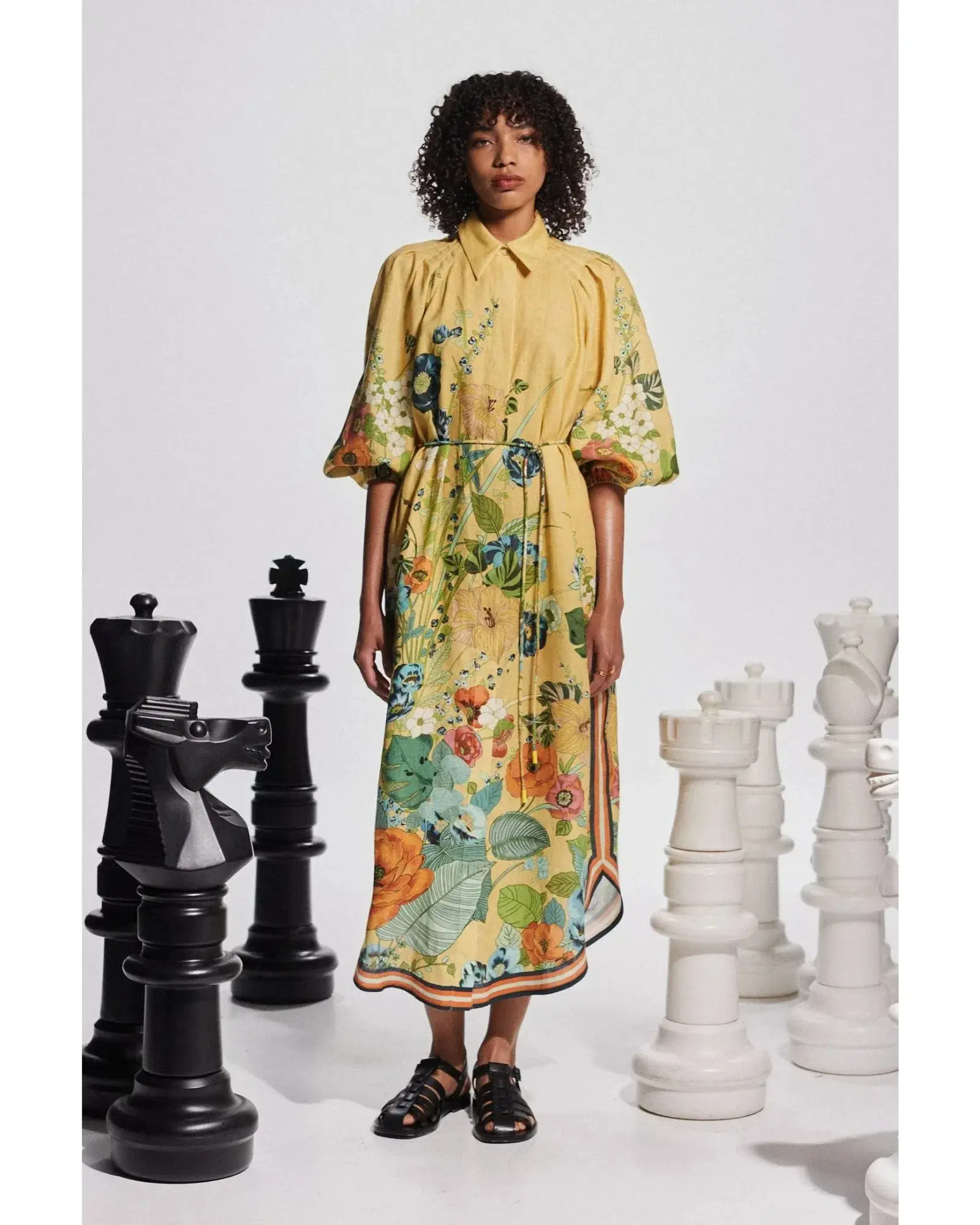 Alemais Cresida Shirtdress Yellow Floral Size AU 14  - Image 1