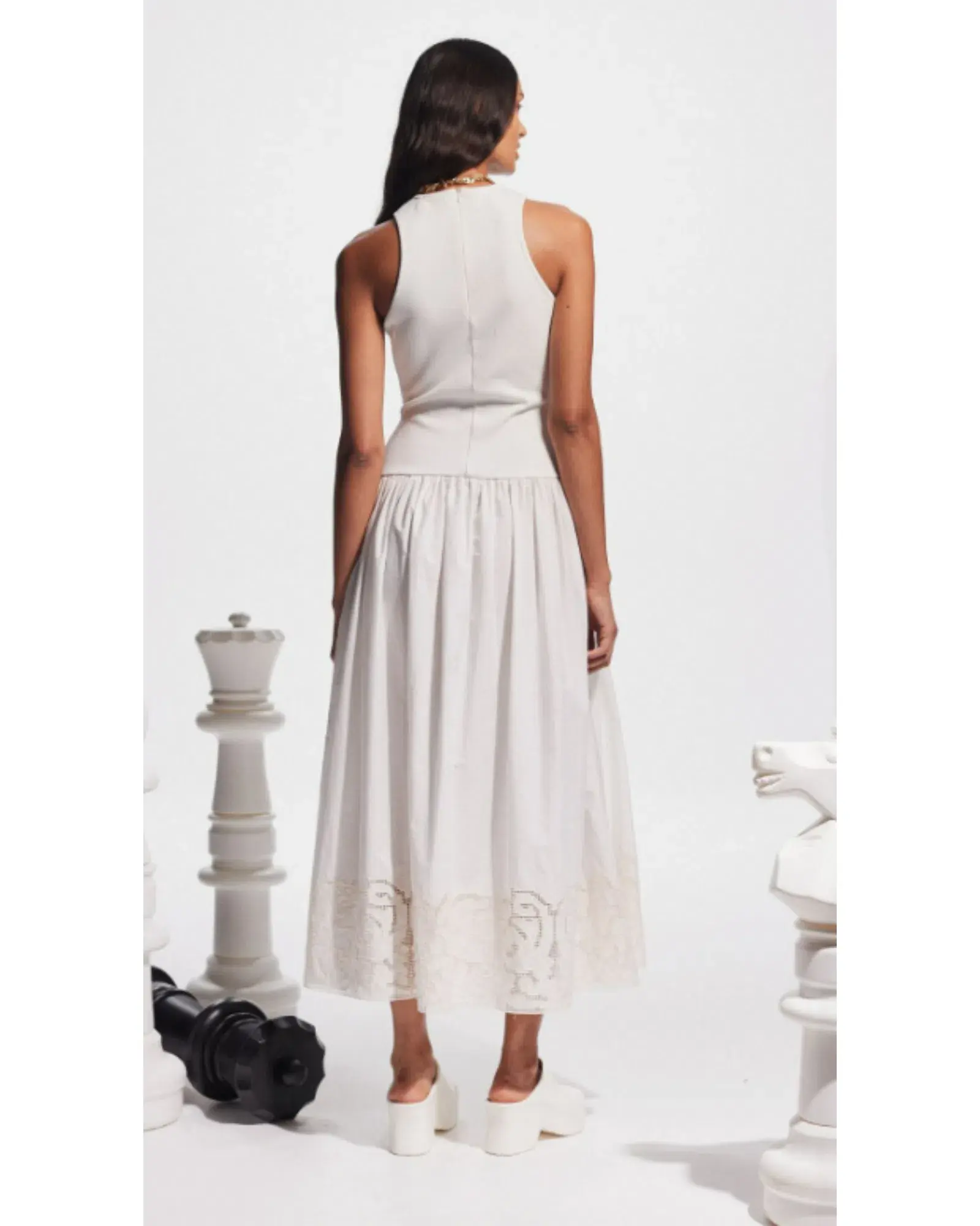 Alemais Pegasus Embroidered Midi Dress in Ivory Size AU 16 - Image 3