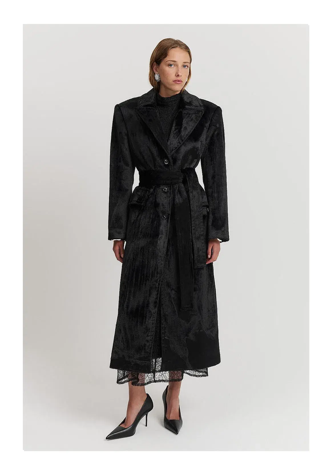 Country Road Black Velvet Coat Black Size 10 - Image 1