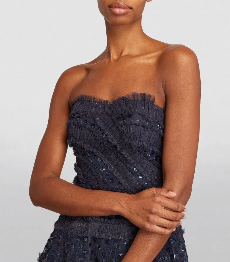 Needle and Thread Strapless Dot Shimmer Gown Black 12 - Image 2