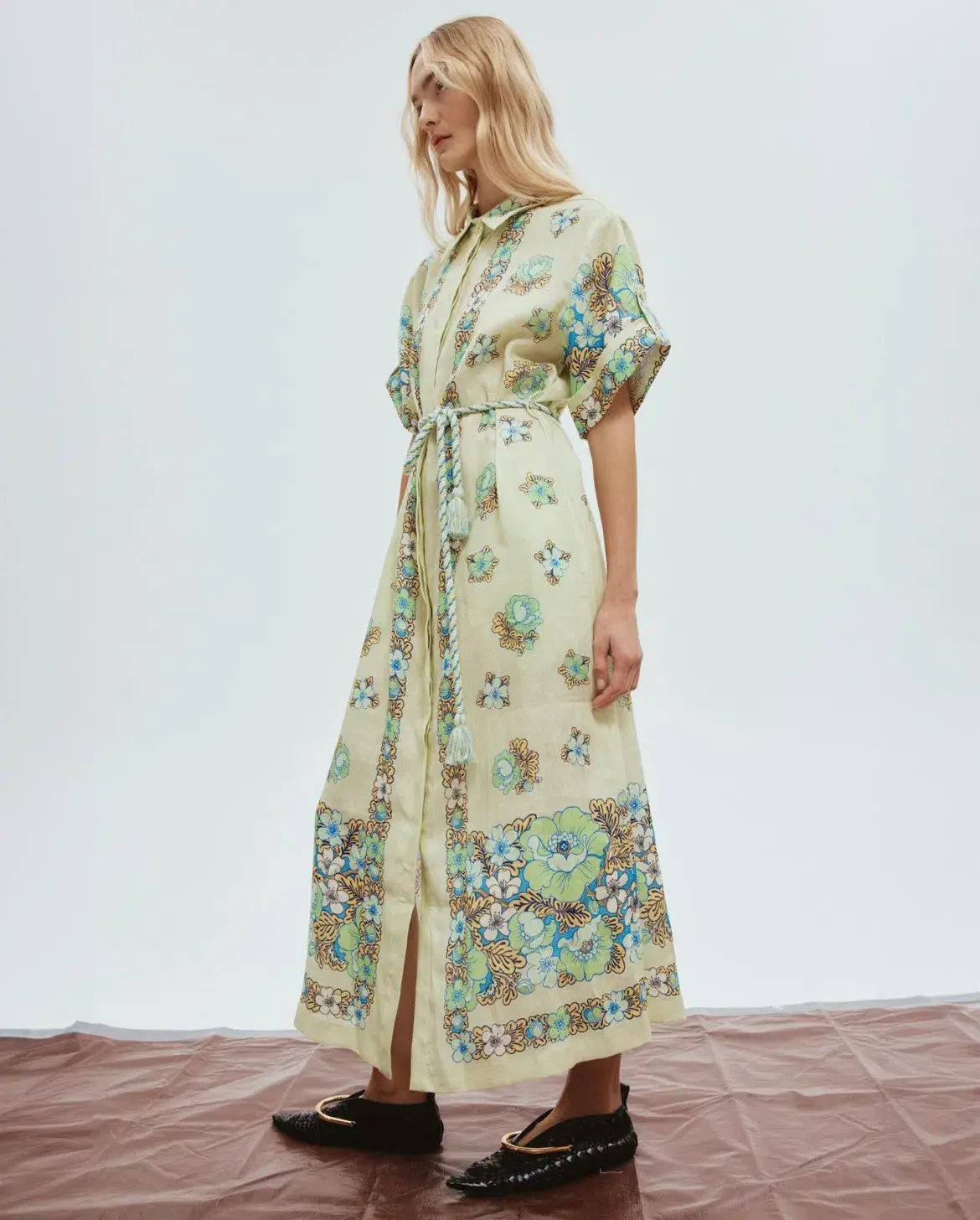 Alemais Velma Shirtdress Green Floral Size 8 - Image 2