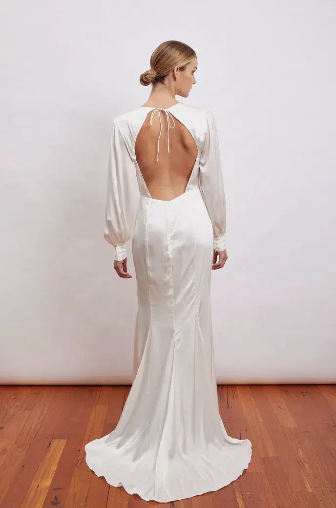 MLM the Label Open Back Lennon Gown Cream Size 8 - Image 4