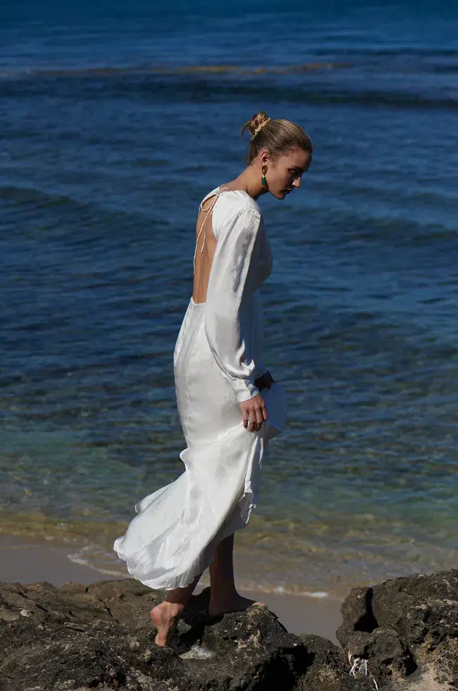 MLM the Label Open Back Lennon Gown Cream Size 8 - Image 2
