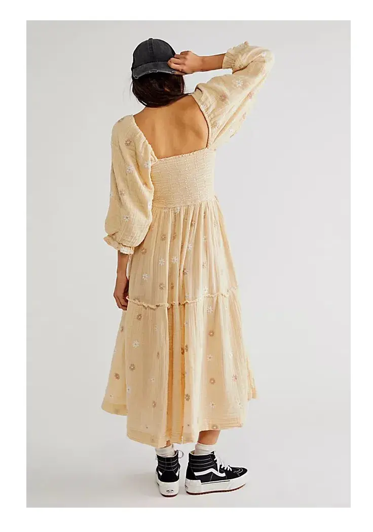 Free People Dahlia Embroidered Maxi Dress Pearl Island Size S /AU 8 - Image 2
