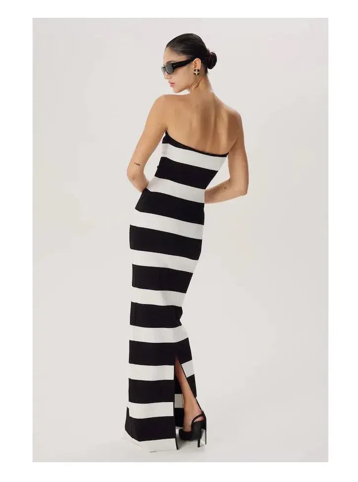 Ronny Kobo Lehua Knit Dress Black and White Stripe  - Image 3