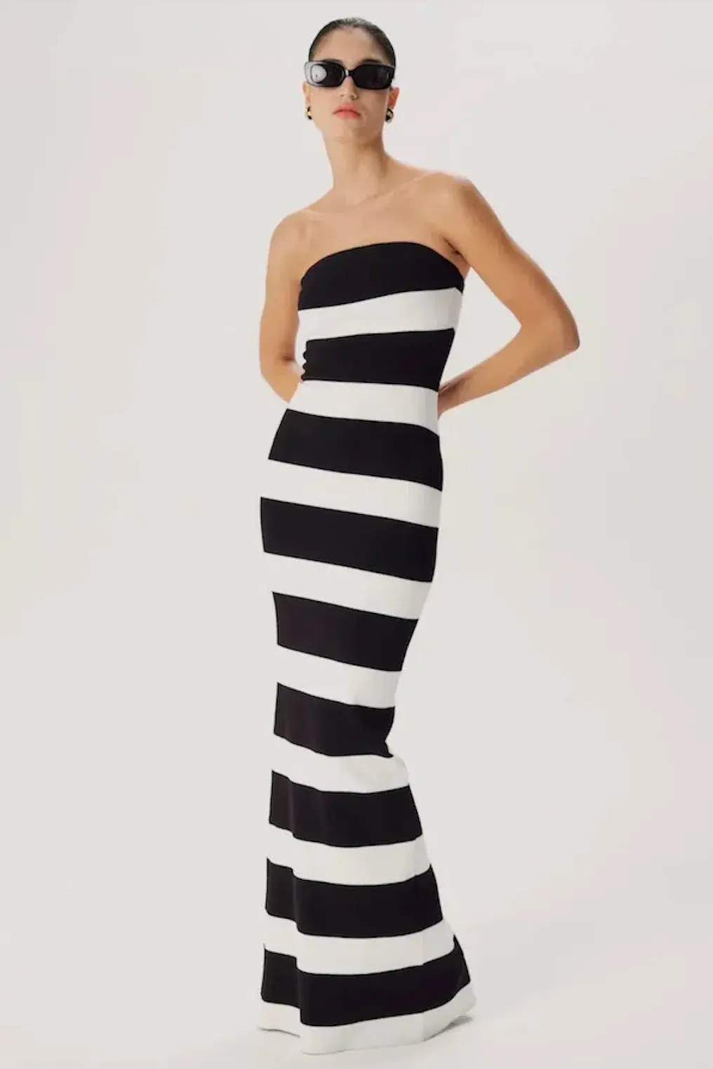 Ronny Kobo Lehua Knit Dress Black and White Stripe  - Image 2