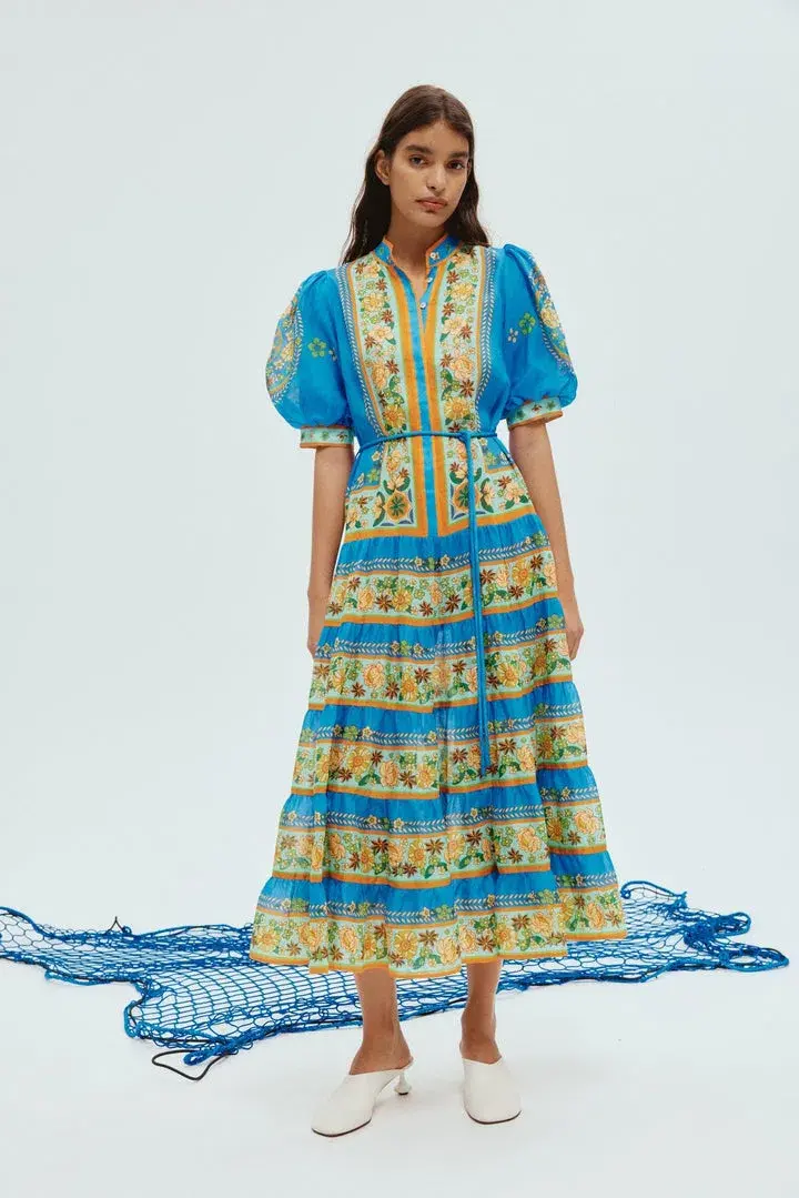 Alemais Linda Tiered Midi Dress Floral Size 12 - Image 2