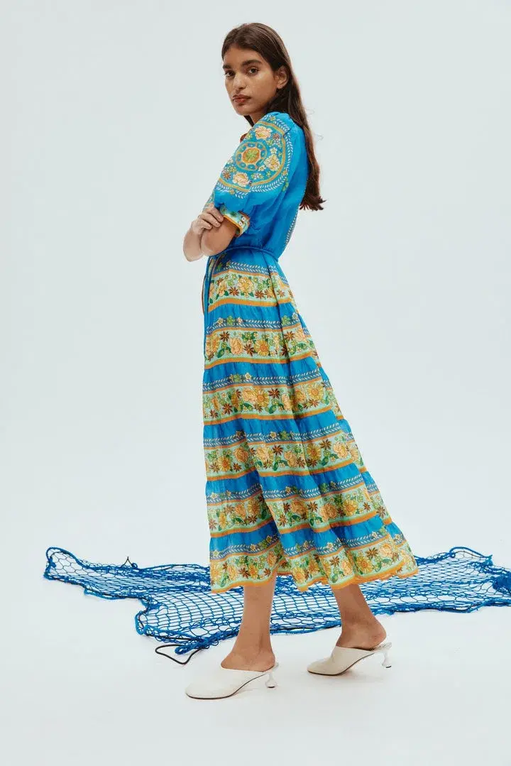 Alemais Linda Tiered Midi Dress Floral Size 12 - Image 1