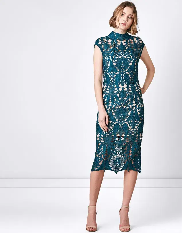 Rodeo Show Zara Sheath Dress Green Size 10 - Image 3