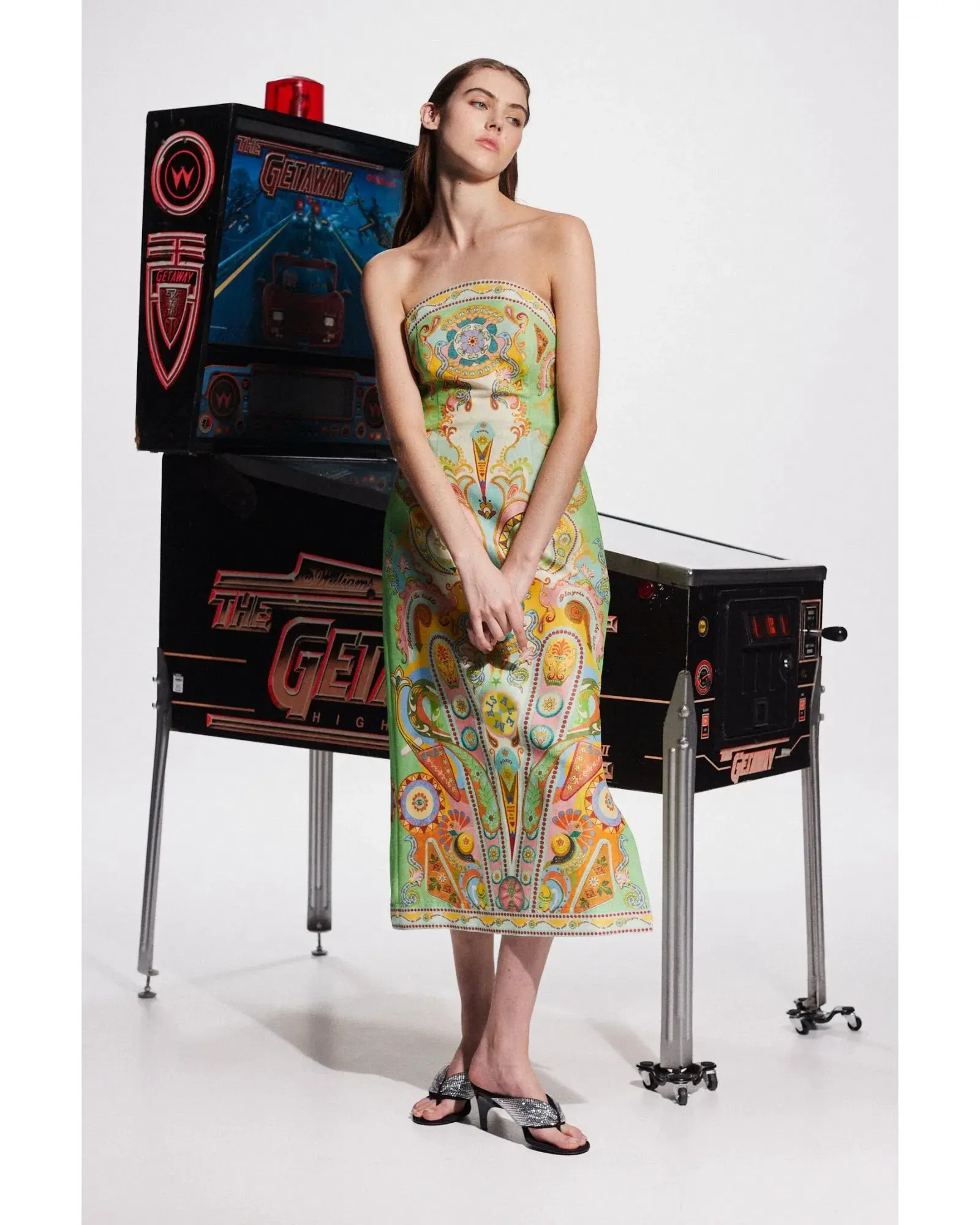 Alemais Pinball Bodice Midi Dress Print Size AU 6 - Image 1