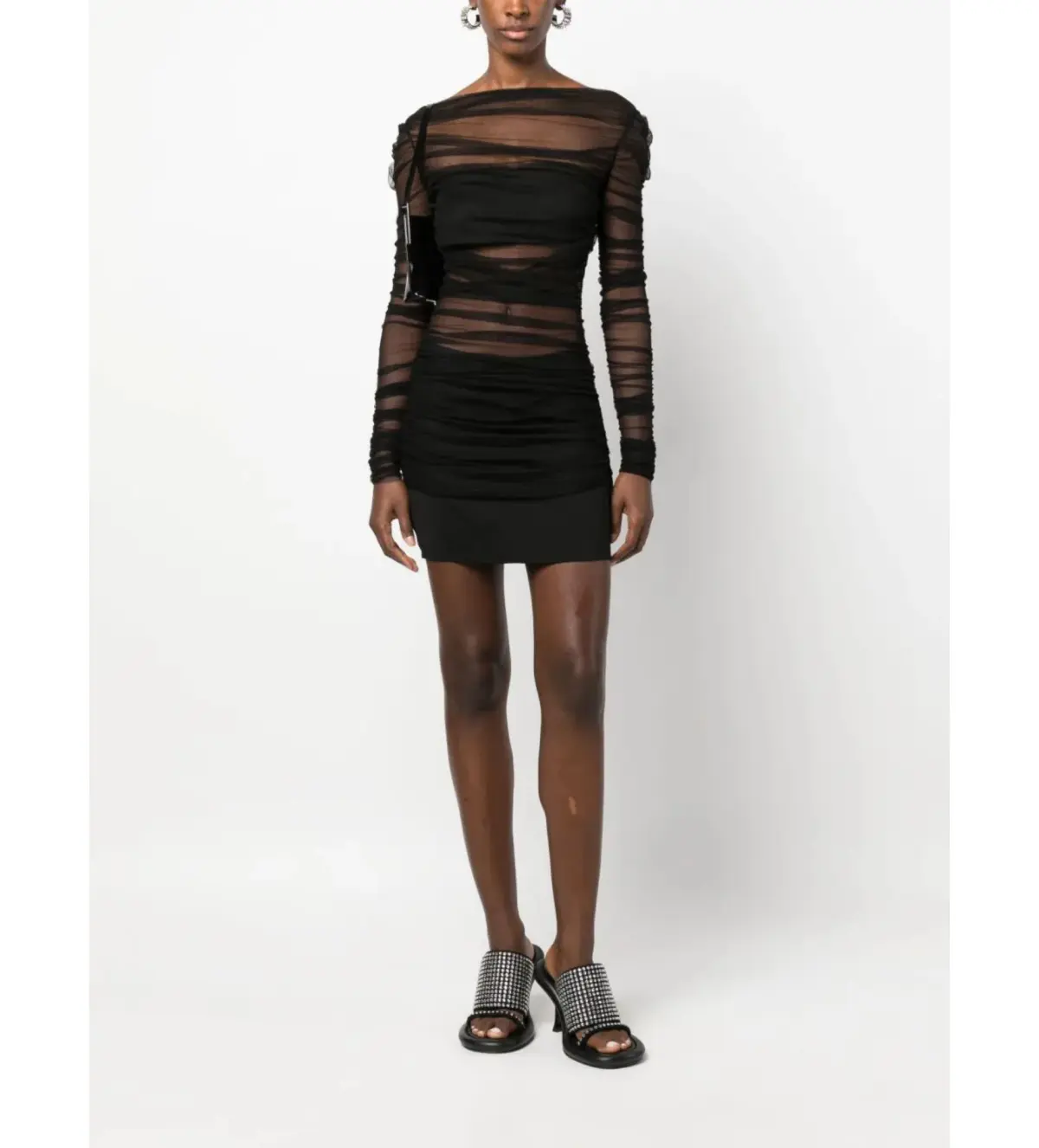 Christopher Esber Semblance Tulle Overlay Mini Dress Black Size 10 - Image 1