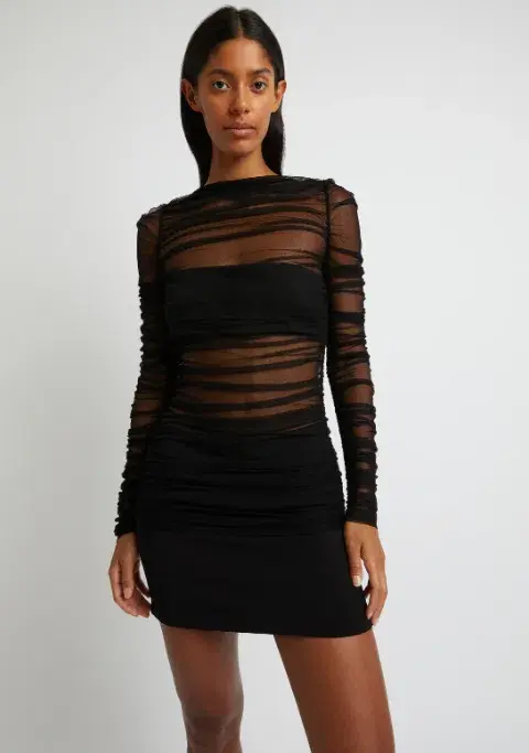 Christopher Esber Semblance Tulle Overlay Mini Dress Black Size 10 - Image 2