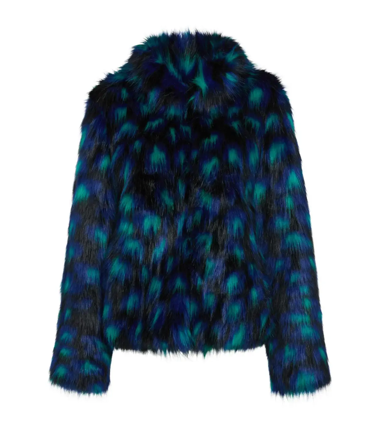 Unreal Fur Firefly Jacket Blue Leopard Size L/Au 12 - Image 3