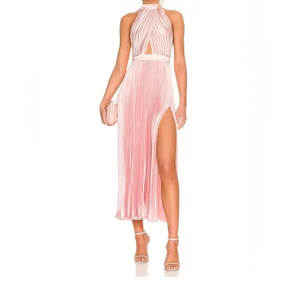 L'Idee Renaissance Split Midi Dress Light Pink Size 6 - Image 1