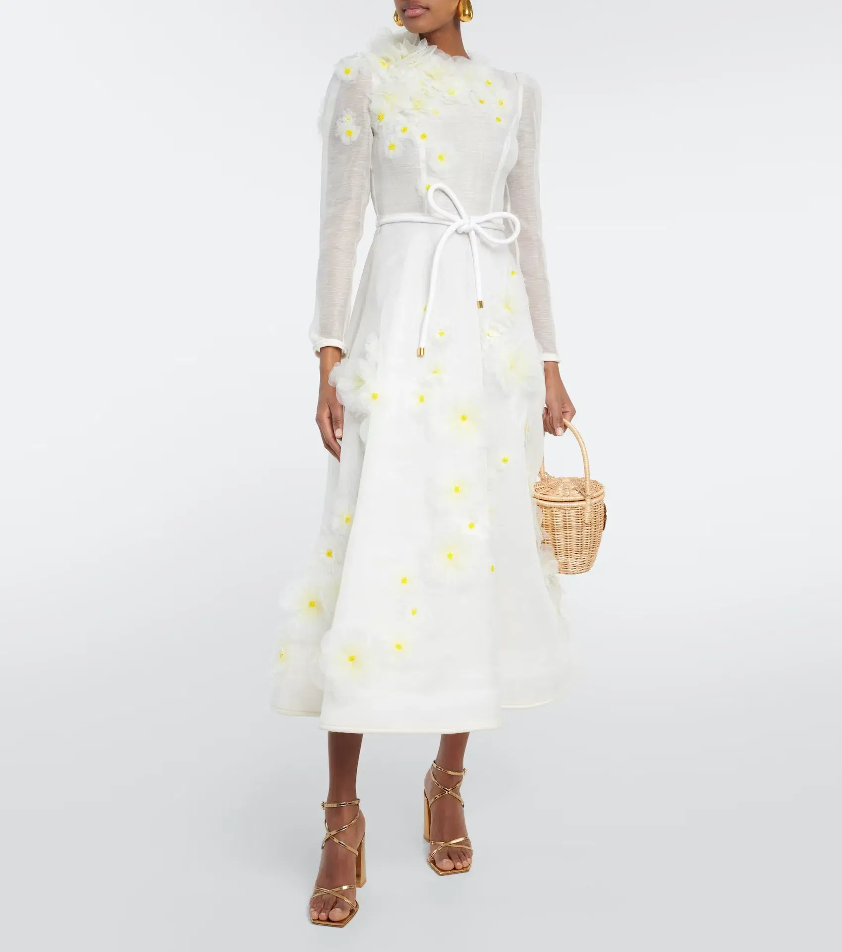Zimmermann Matchmaker Daisy Midi Dress Ivory Size 2 / AU 12 - Image 1