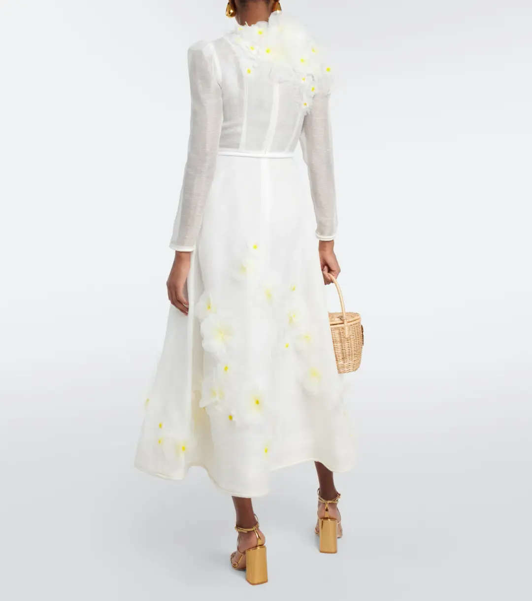 Zimmermann Matchmaker Daisy Midi Dress Ivory Size 2 / AU 12 for rent on The Volte - main image