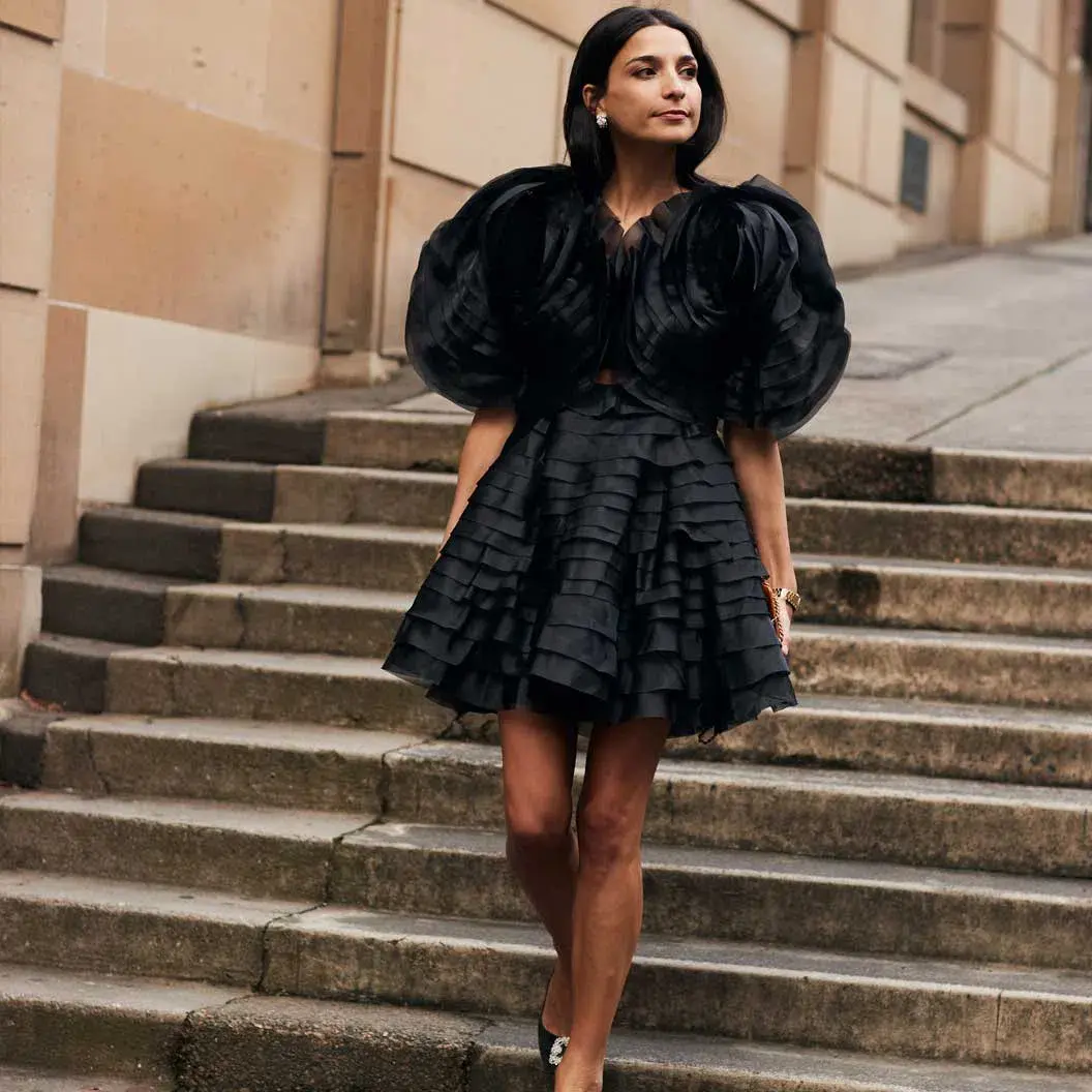 Aje Amour Ruffle Mini Dress Black Size 8 - Image 4