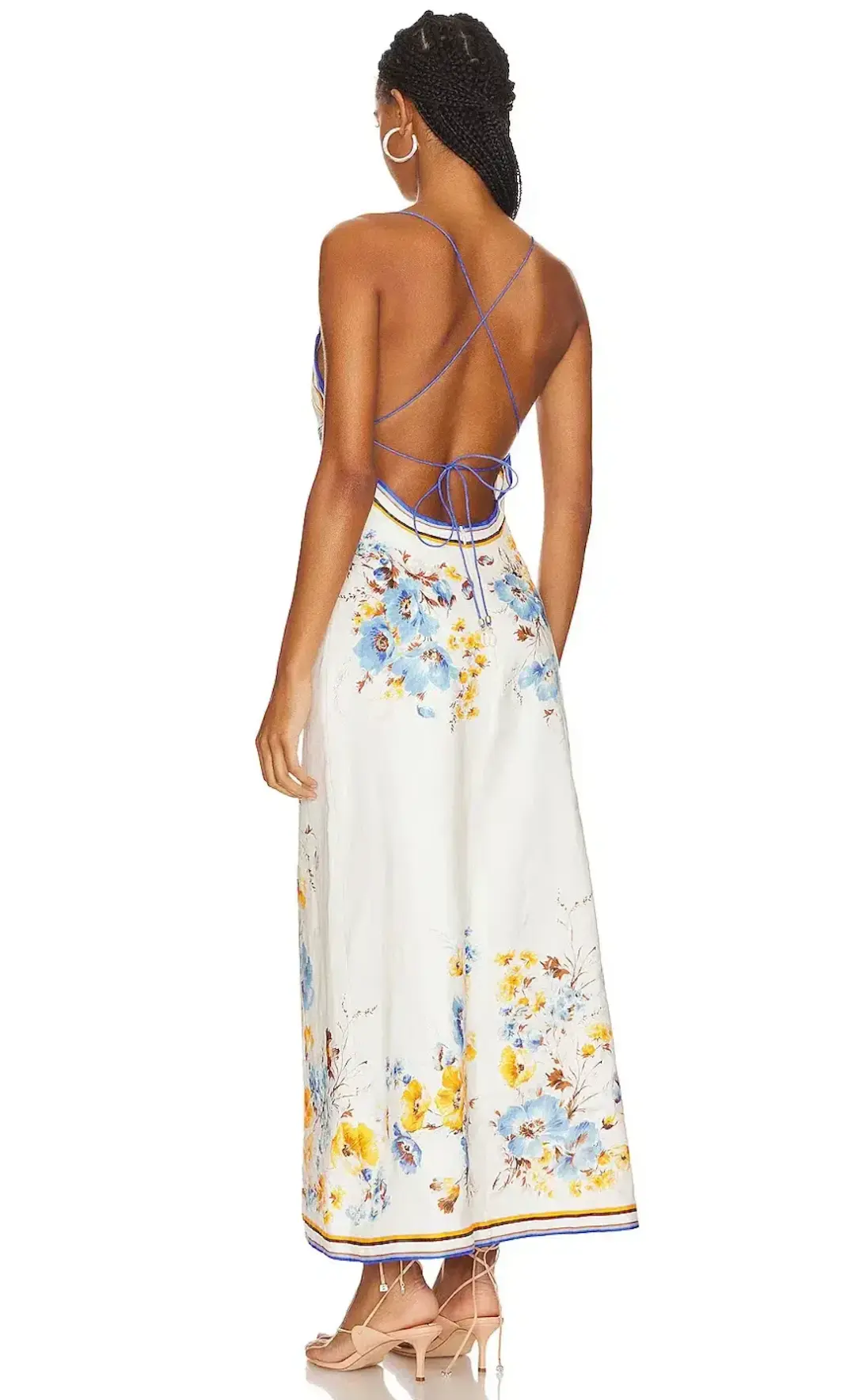 Zimmermann Halcyon Slip Dress Orange/Blue Floral Size 2 / AU 12 for rent on The Volte - main image
