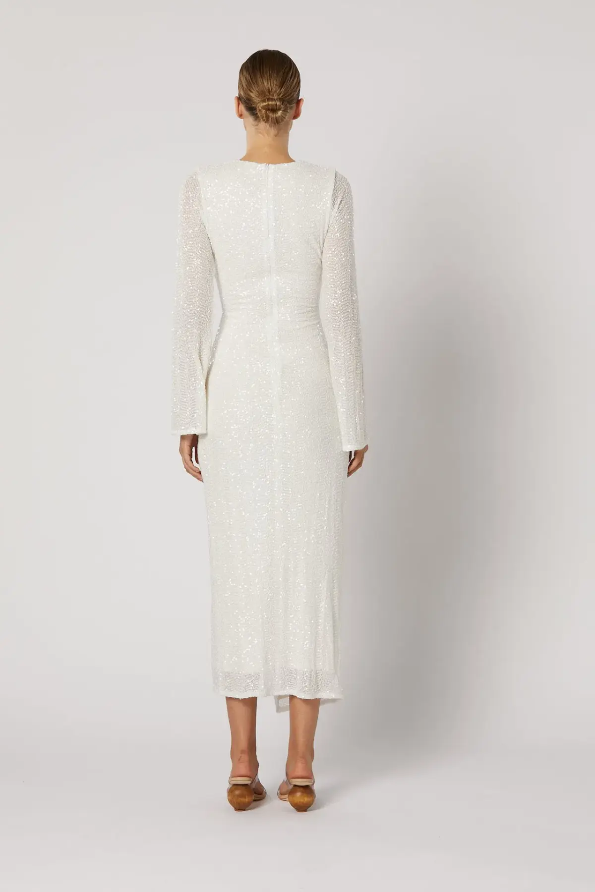 Winona Reyna Knot Midi Dress Sparkle White Size 12 - Image 2
