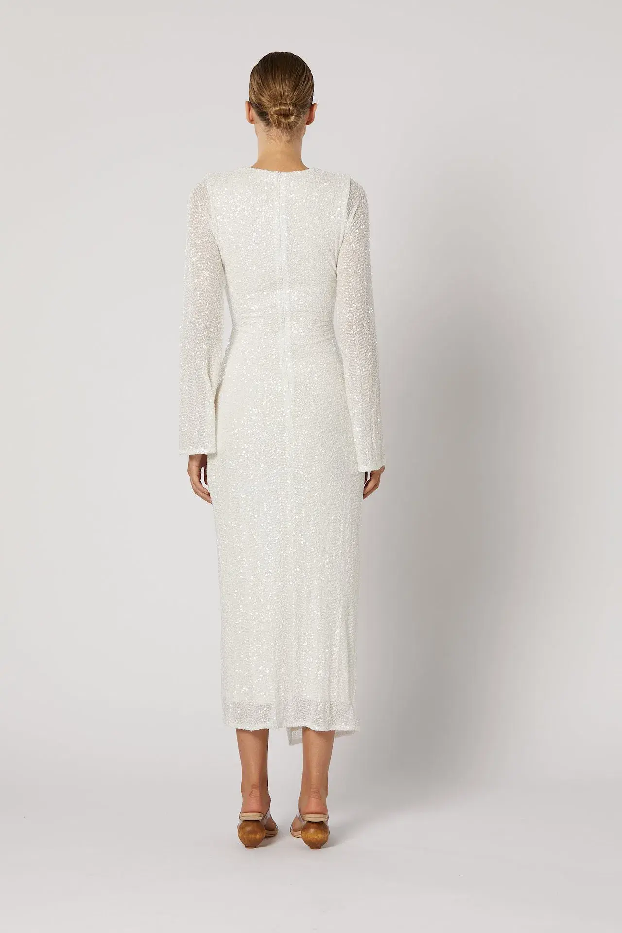 Winona Reyna Knot Midi Dress Sparkle White Size 12 - Image 2