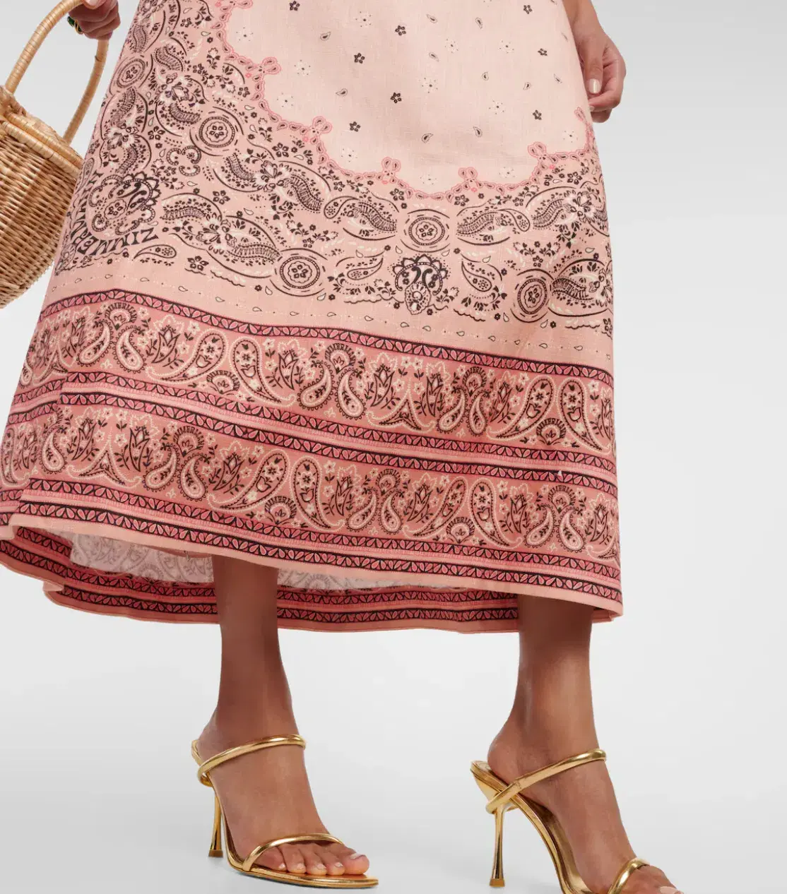 Zimmermann The Matchmaker Frilled Midi Dress in Pink Bandana Size 2 / AU 10 - Image 4