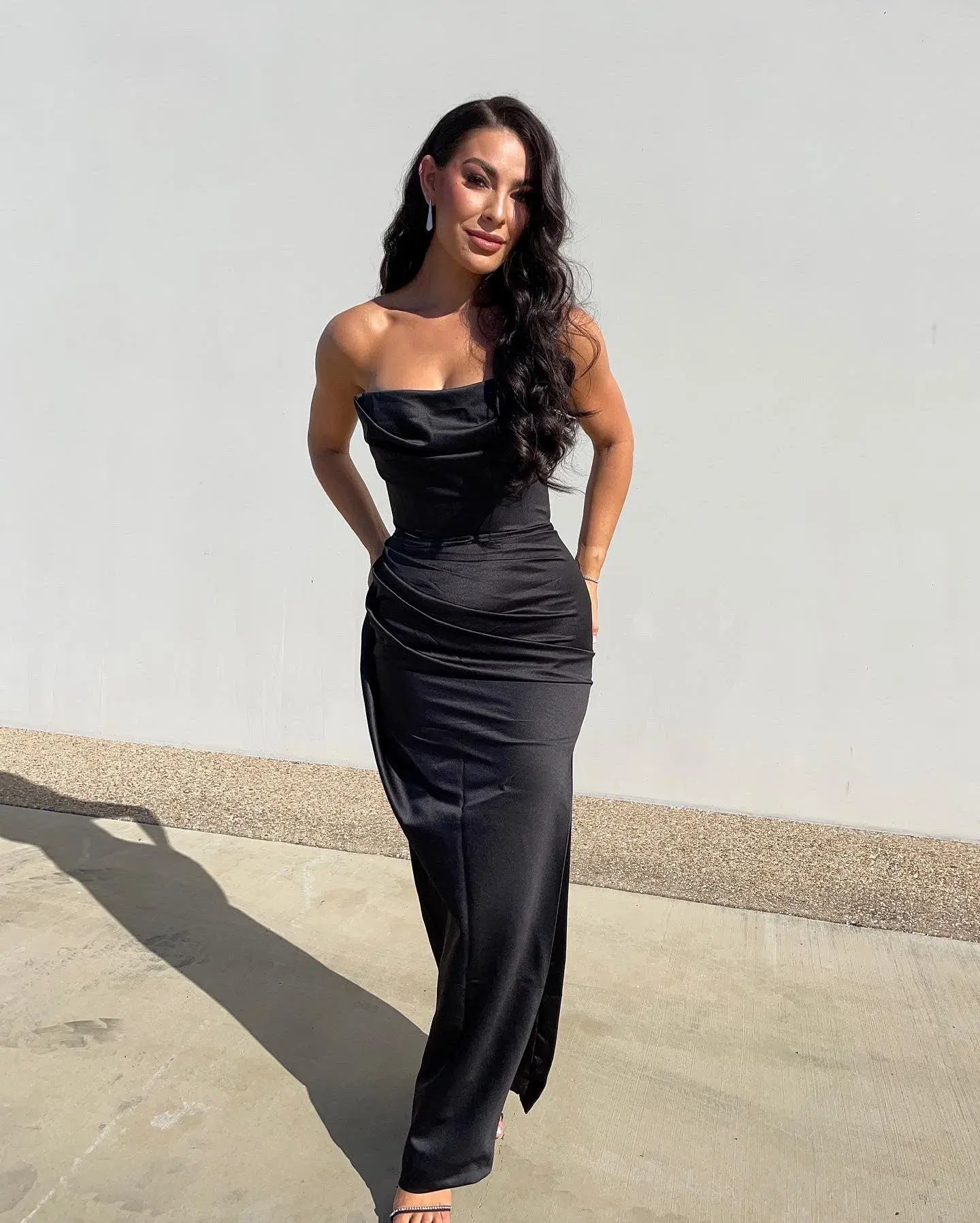 House of CB Adrienne Strapless Maxi Dress Black Size 6 - Image 1