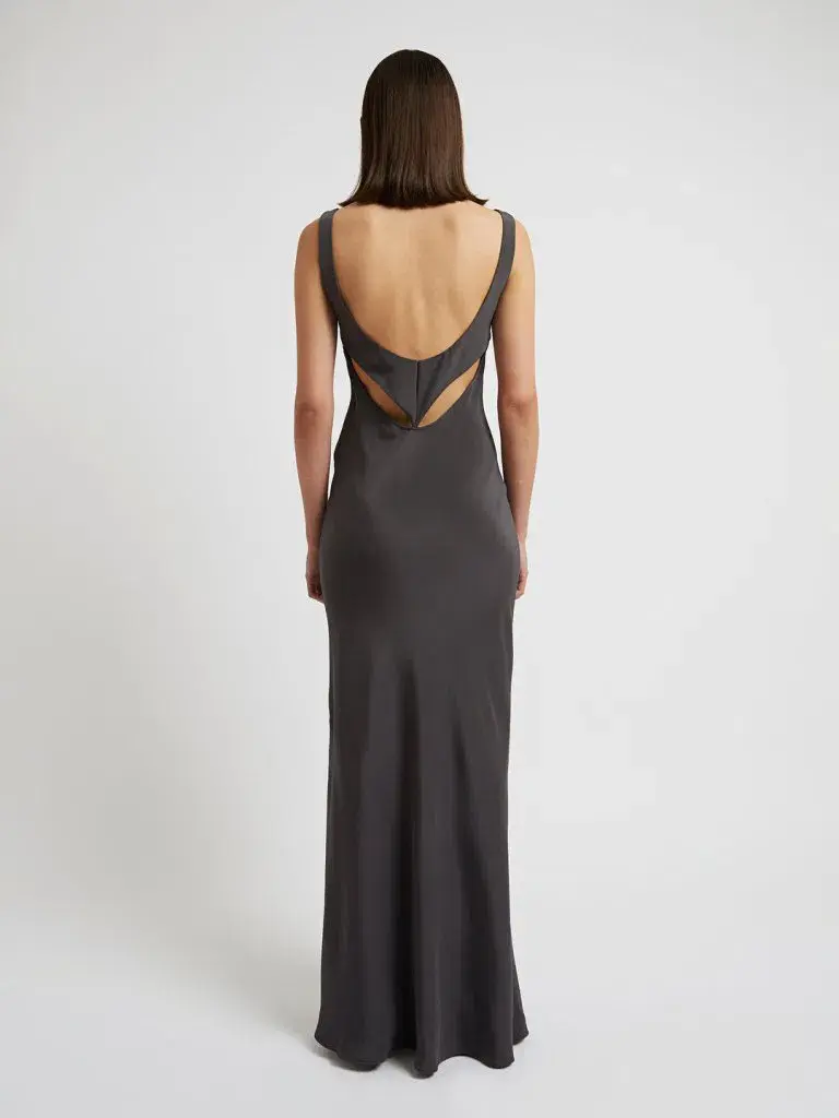 Christopher Esber Triquetra Contoured Tank Dress Charcoal Grey Size XS/ AU 6 - Image 5