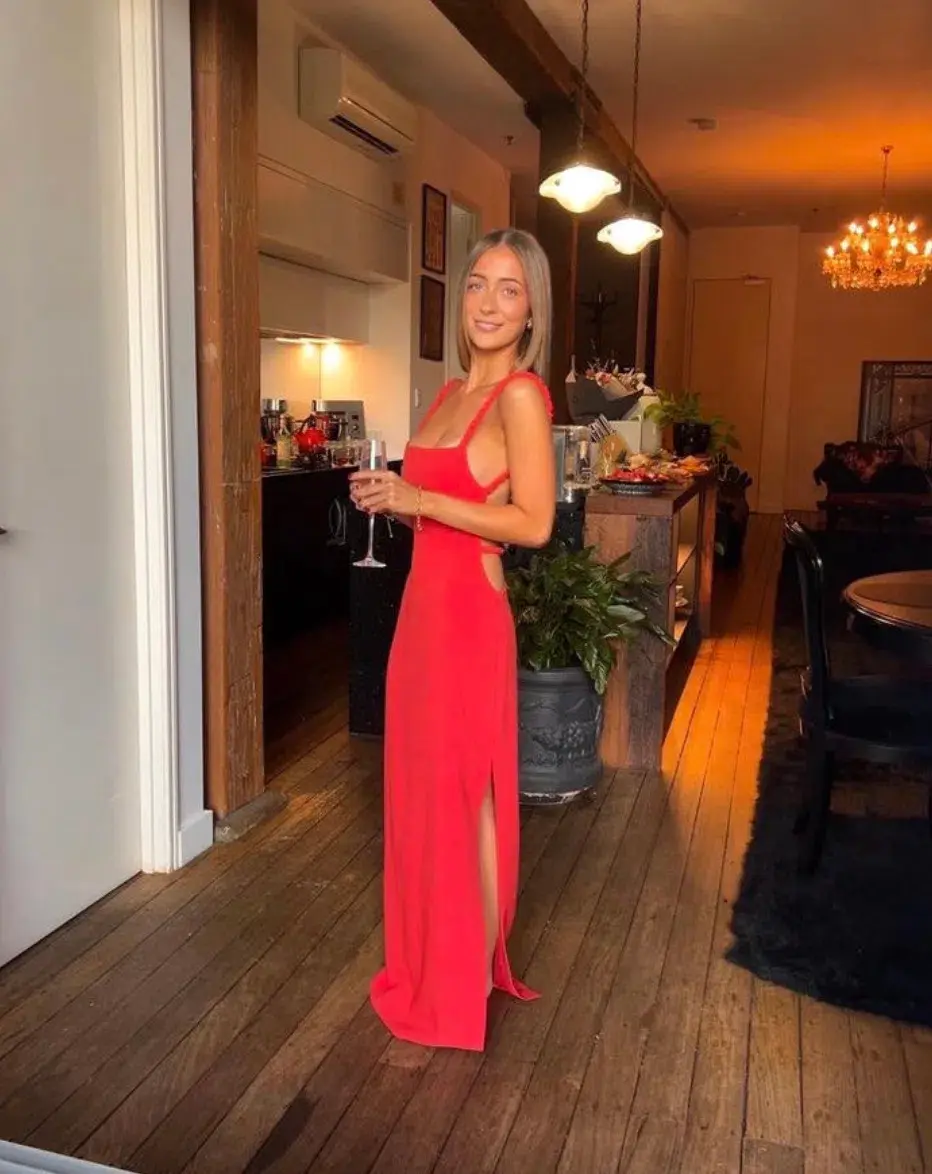 Sir the Label Spoerri Backless Gown Red Size 1/ AU 8 - Image 2