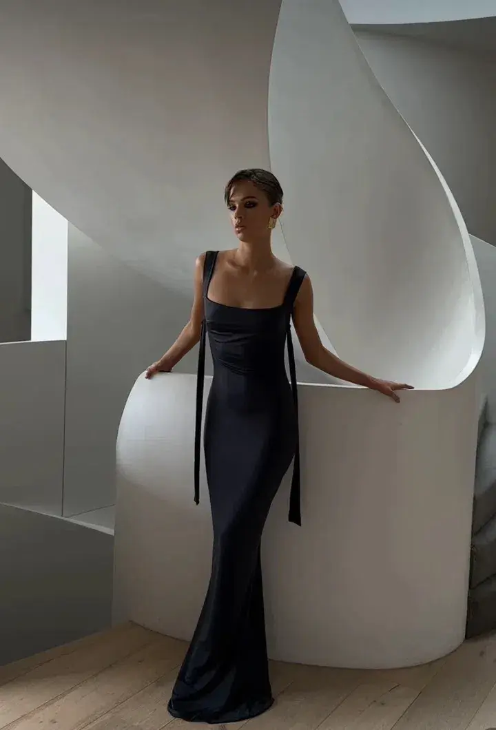 Effie Kats Helena Gown Black Size S/ AU 8 for rent on The Volte - main image