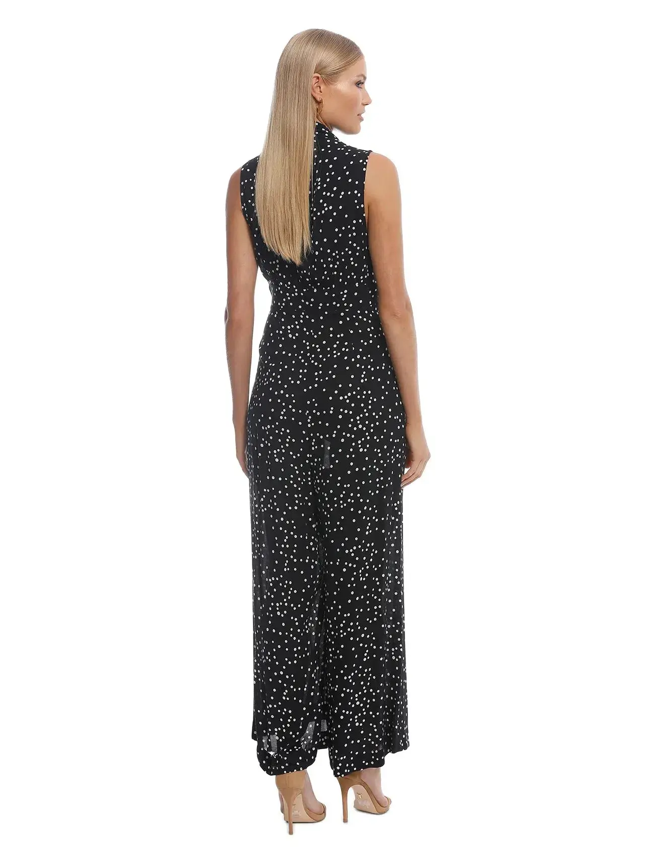 Zimmermann Polkadot Jumpsuit Black Print Size 1/ AU 10 - Image 3