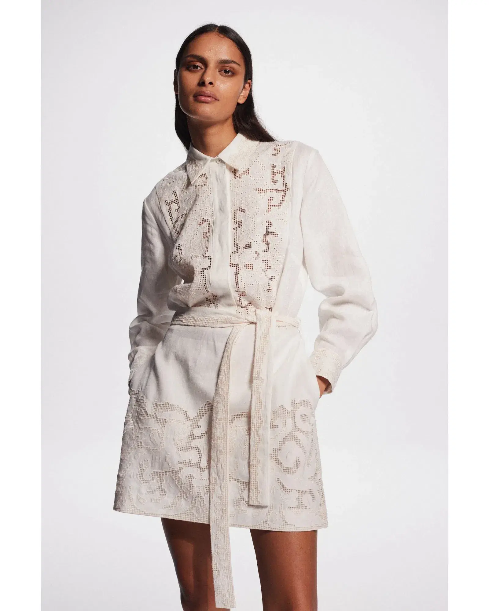 Alemais Pegasus Embroidered Mini Dress White Size AU 8  - Image 4