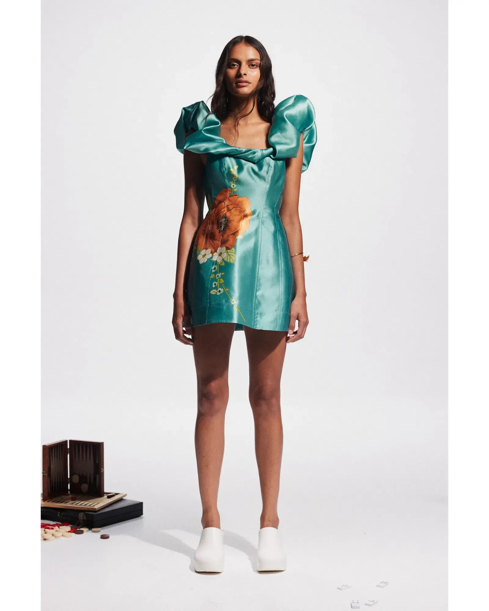 Alemais Regent Jade Mini Dress Jade Size AU 8 - Image 1