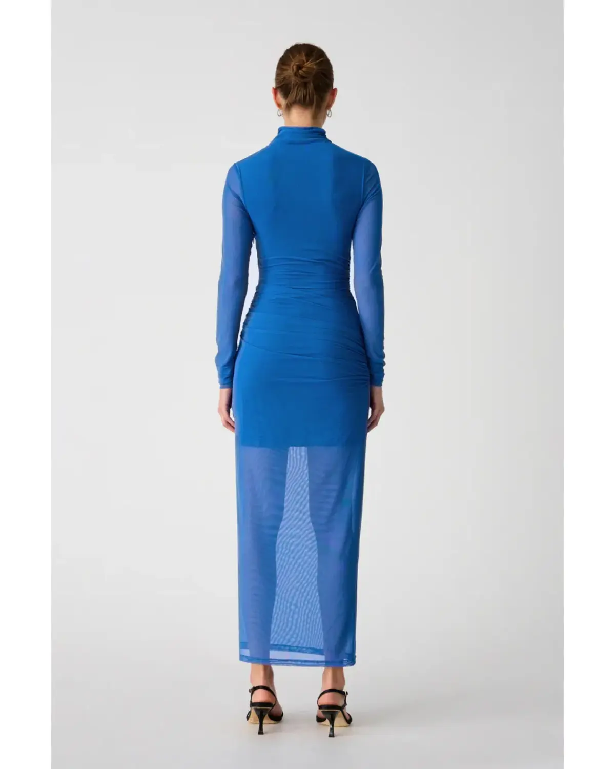 Misha Madigral Mesh Midi Dress Azure Blue Size AU 8 - Image 5