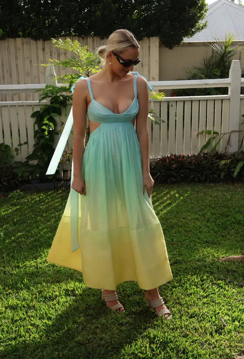 Zimmermann Oasis Bralette Dress Ombré Gown 0 / AU 8  - Image 7