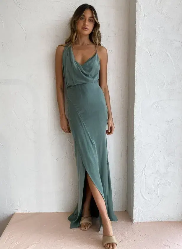 One Fell Swoop Muse Maxi Dress Viridian Size 12 for rent on The Volte - main image