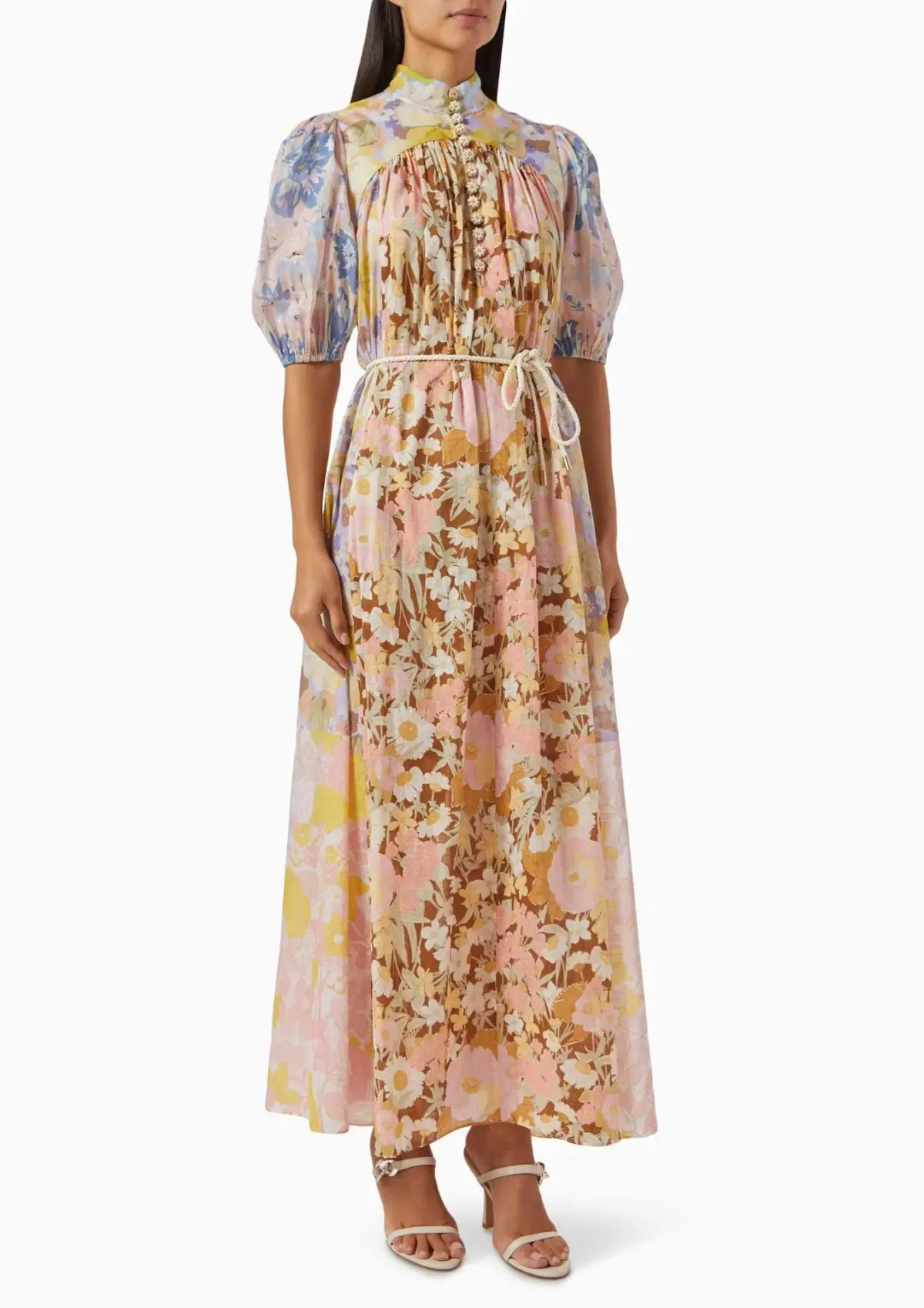 Zimmermann Pop Puff Sleeve Maxi Dress Spliced Size 0 / AU 8 - Image 1