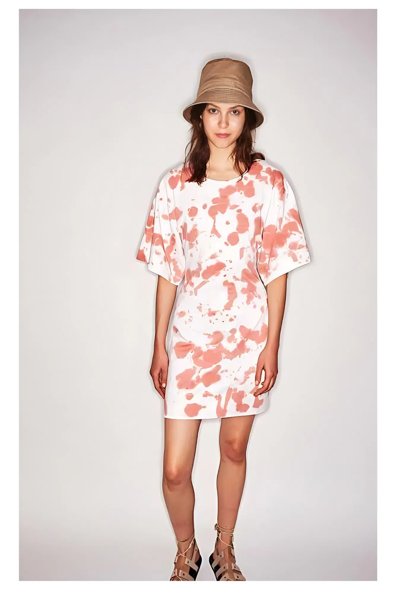 Bassike Double Jersey S/S Tie Dye Dress Print Size XS / AU 6 - Image 1