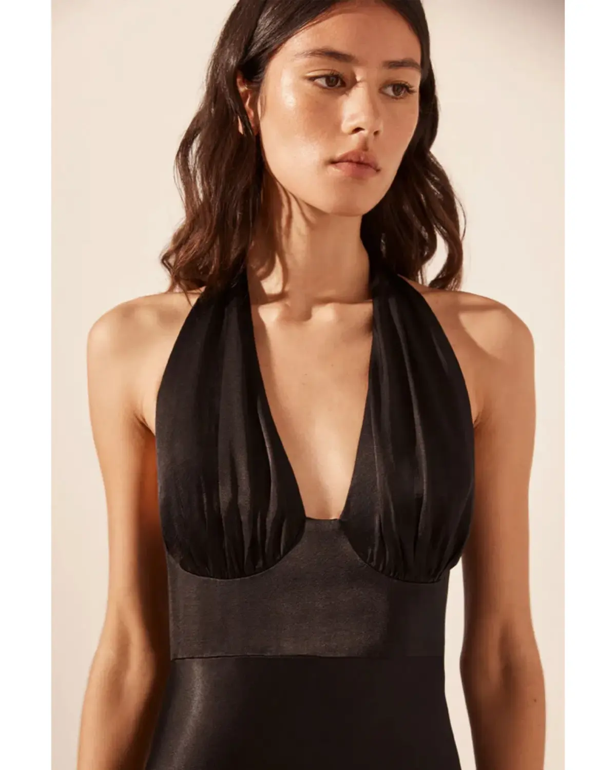 Shona Joy La Lune Halter Midi Dress Black Size AU 8 - Image 2