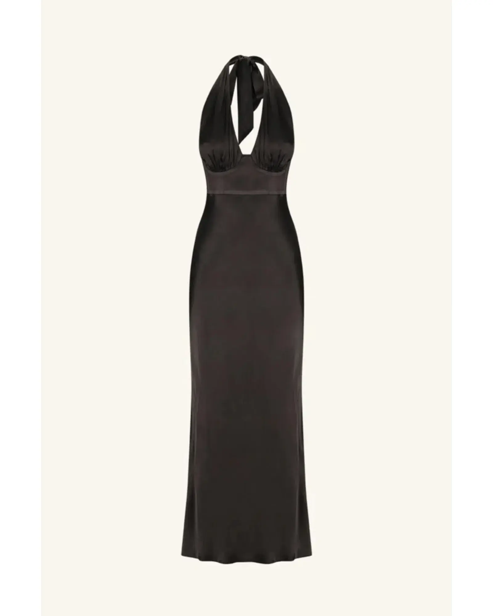 Shona Joy La Lune Halter Midi Dress Black Size AU 8 - Image 5