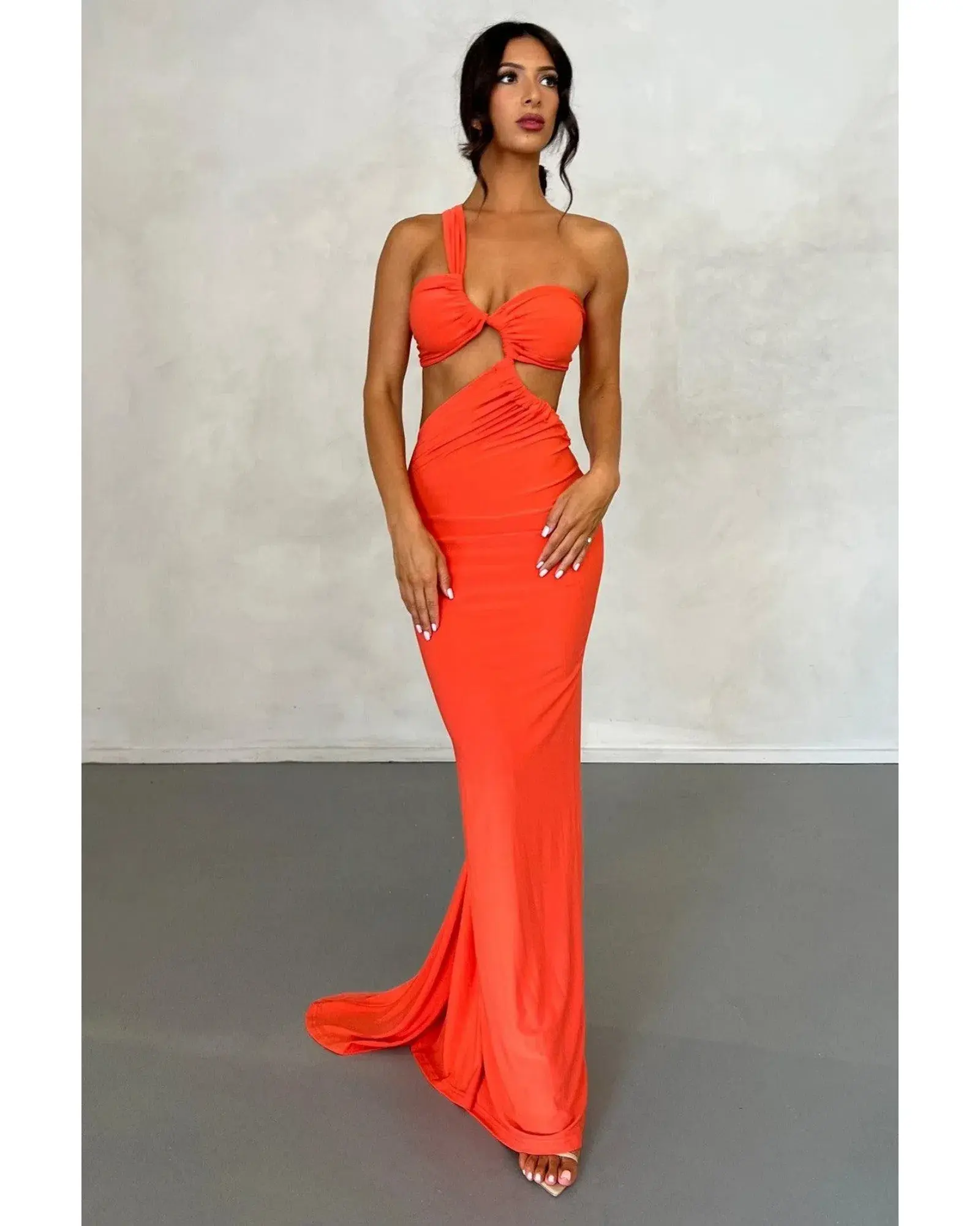 Melani The Label Sari Gown Maxi Dress Coral Size M / AU 10 - Image 1