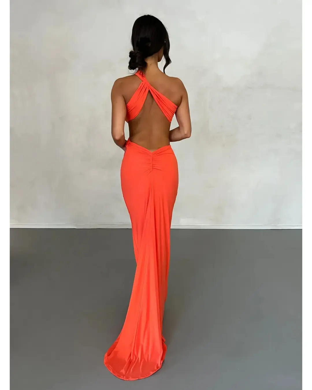Melani The Label Sari Gown Maxi Dress Coral Size M / AU 10 for rent on The Volte - main image