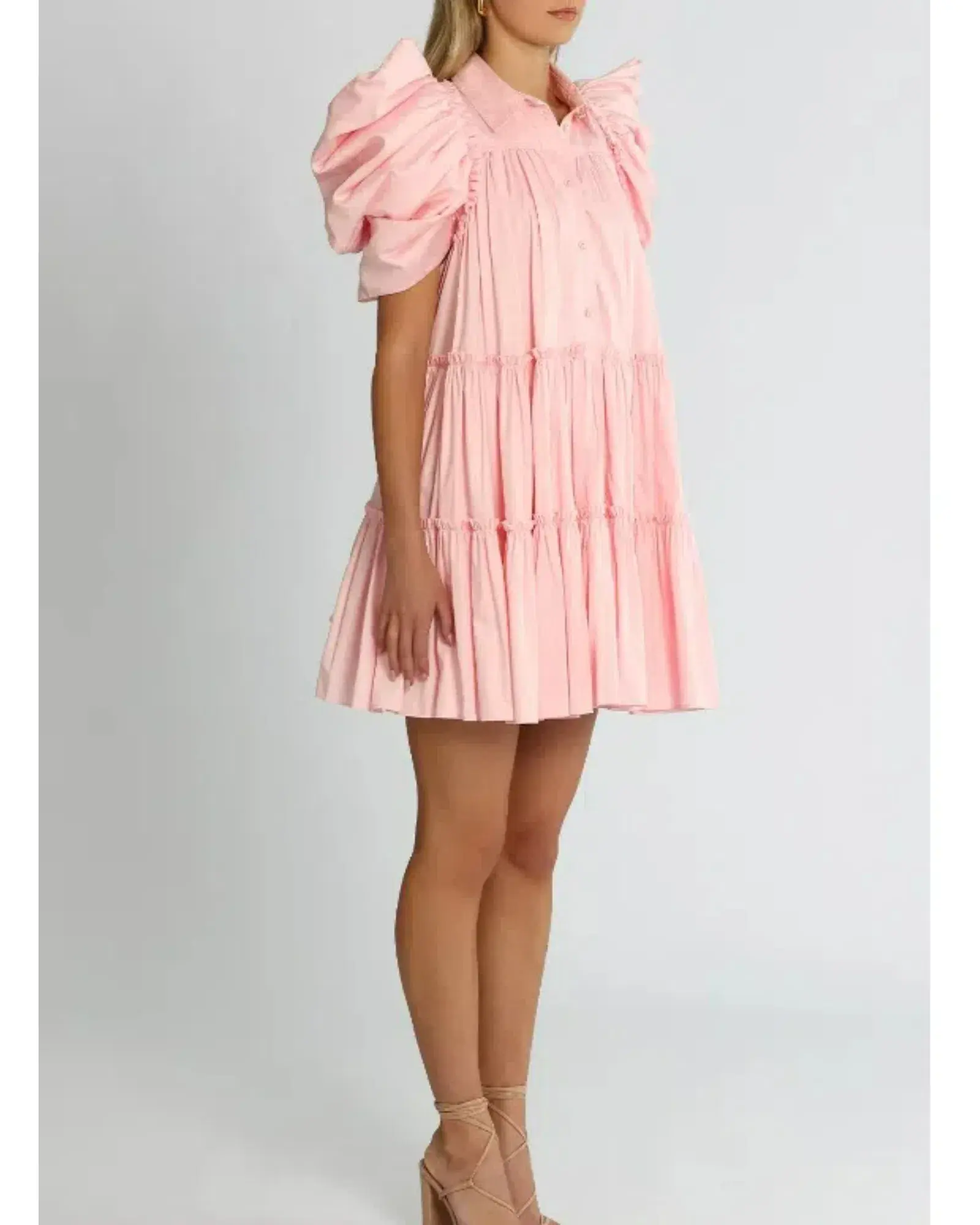 Aje Swift Butterfly Sleeve Smock Dress in Rose Pink Size AU 8  - Image 2