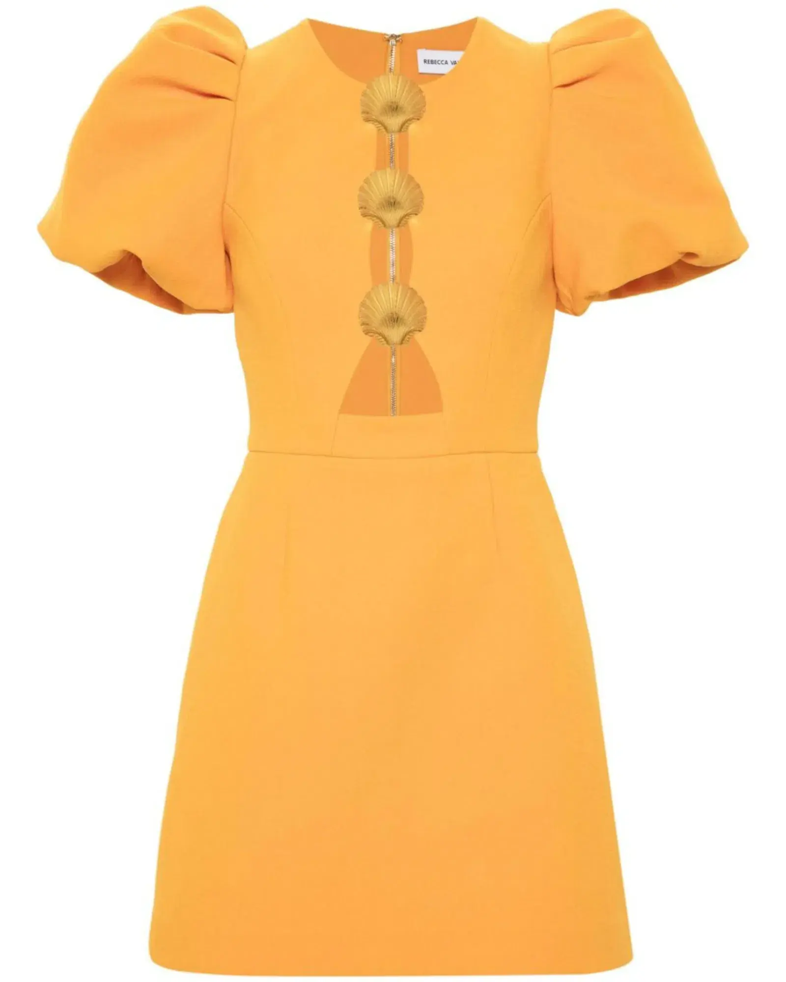 Rebecca Vallance Sirene Puff Sleeve Mini Dress Orange Size AU 10 - Image 2